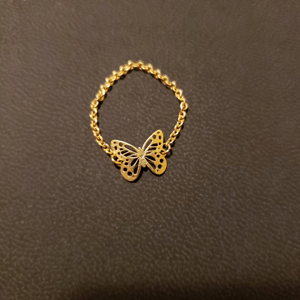 18K Gold Chain Ring